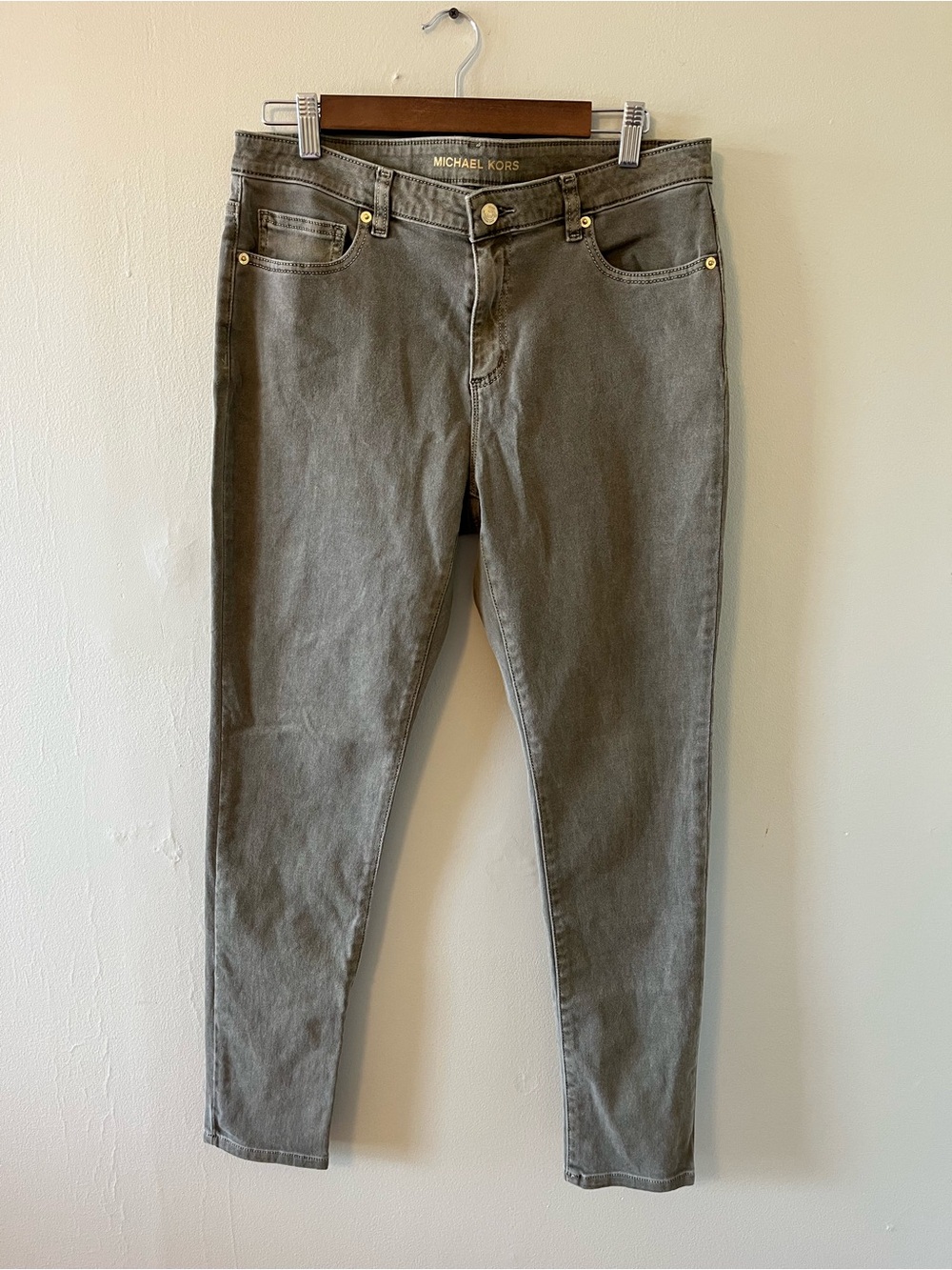 Michael Kors Women's Olive-Green Skinny Jeans Size 12